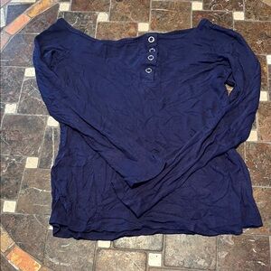 VENUS Deep Blue Off-Shoulder Blouse
